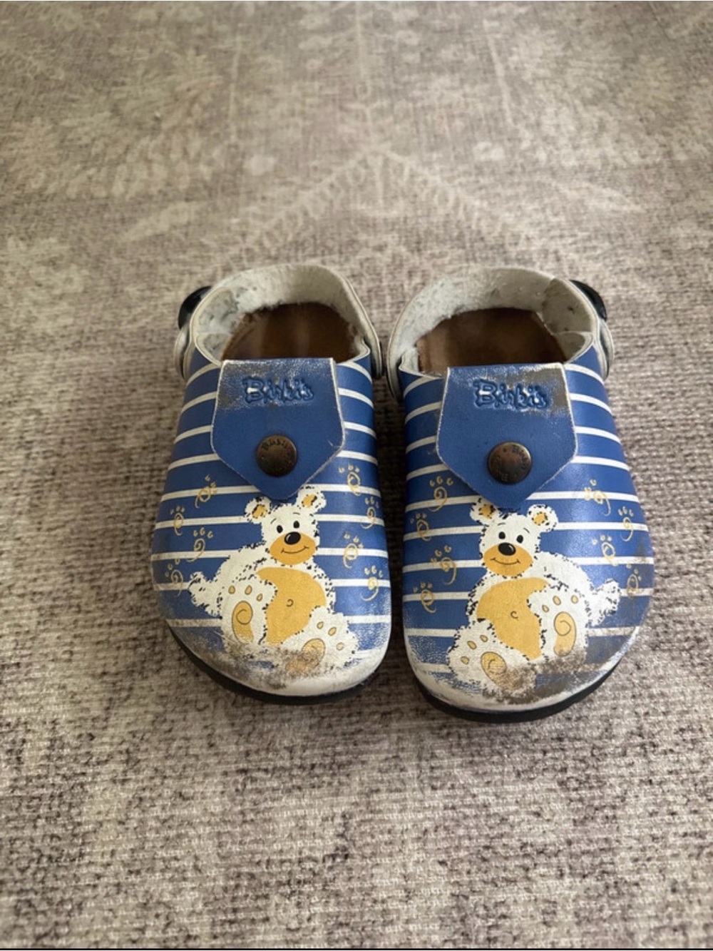 Birkenstock Blue Striped Bear Slip-On Baby Shoes